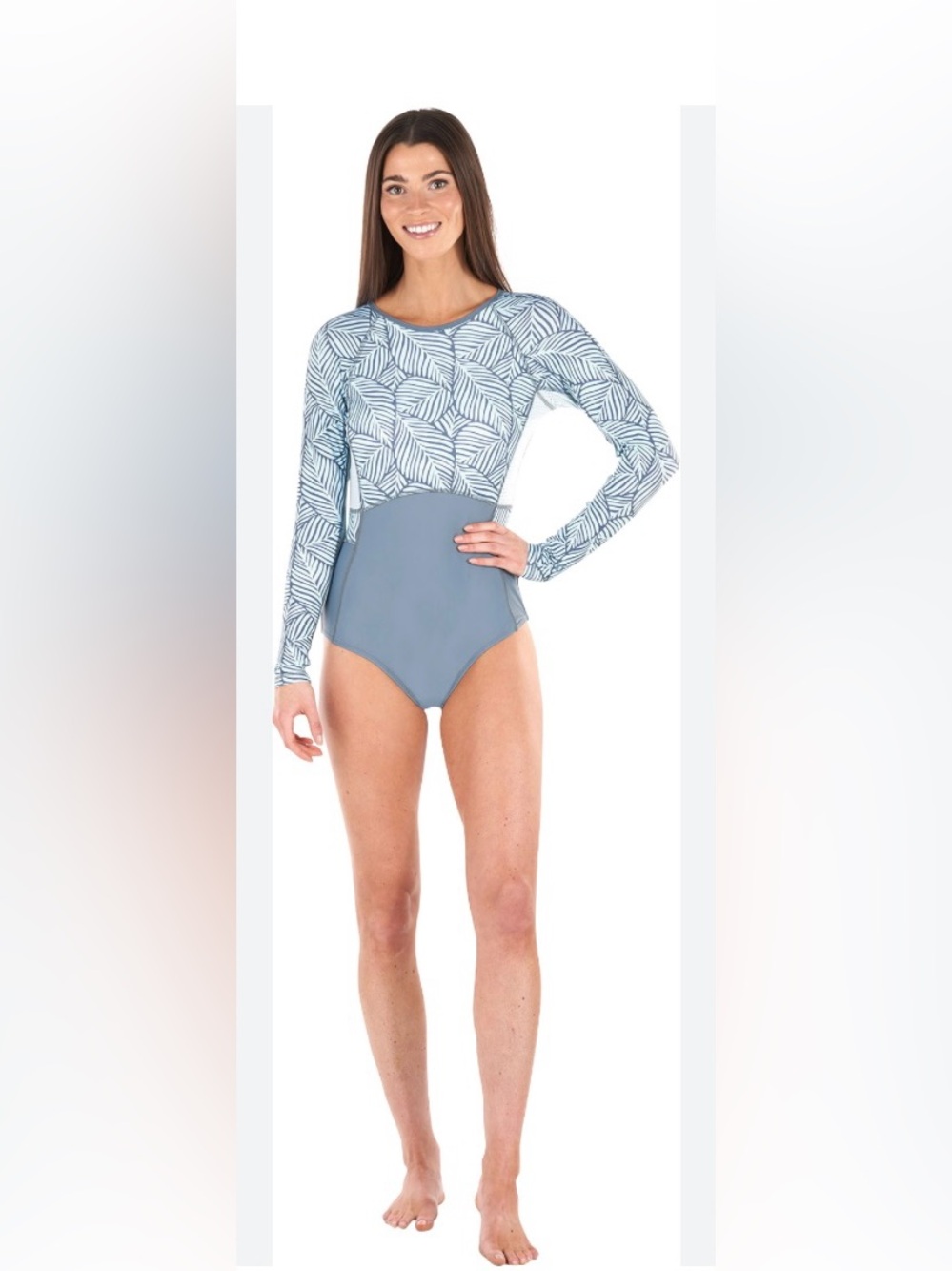 Long Sleeve UPF 50+ Mirage One-Piece Swimsuit by Level Six